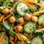 Asian Cucumber and Chickpea Slaw with Sesame Dressing is Delightful!
