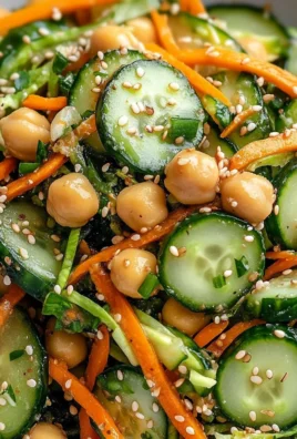 Asian Cucumber and Chickpea Slaw with Sesame Dressing is Delightful!