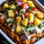 Blackened Chicken Taco Casserole with Pineapple Salsa
