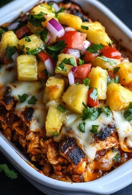 Blackened Chicken Taco Casserole with Pineapple Salsa