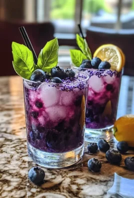 Blueberry Basil Lemon Lavender Mocktail