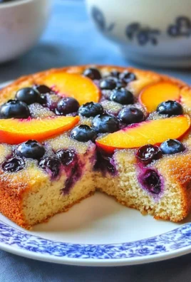 Blueberry Peach Sour Cream Cake