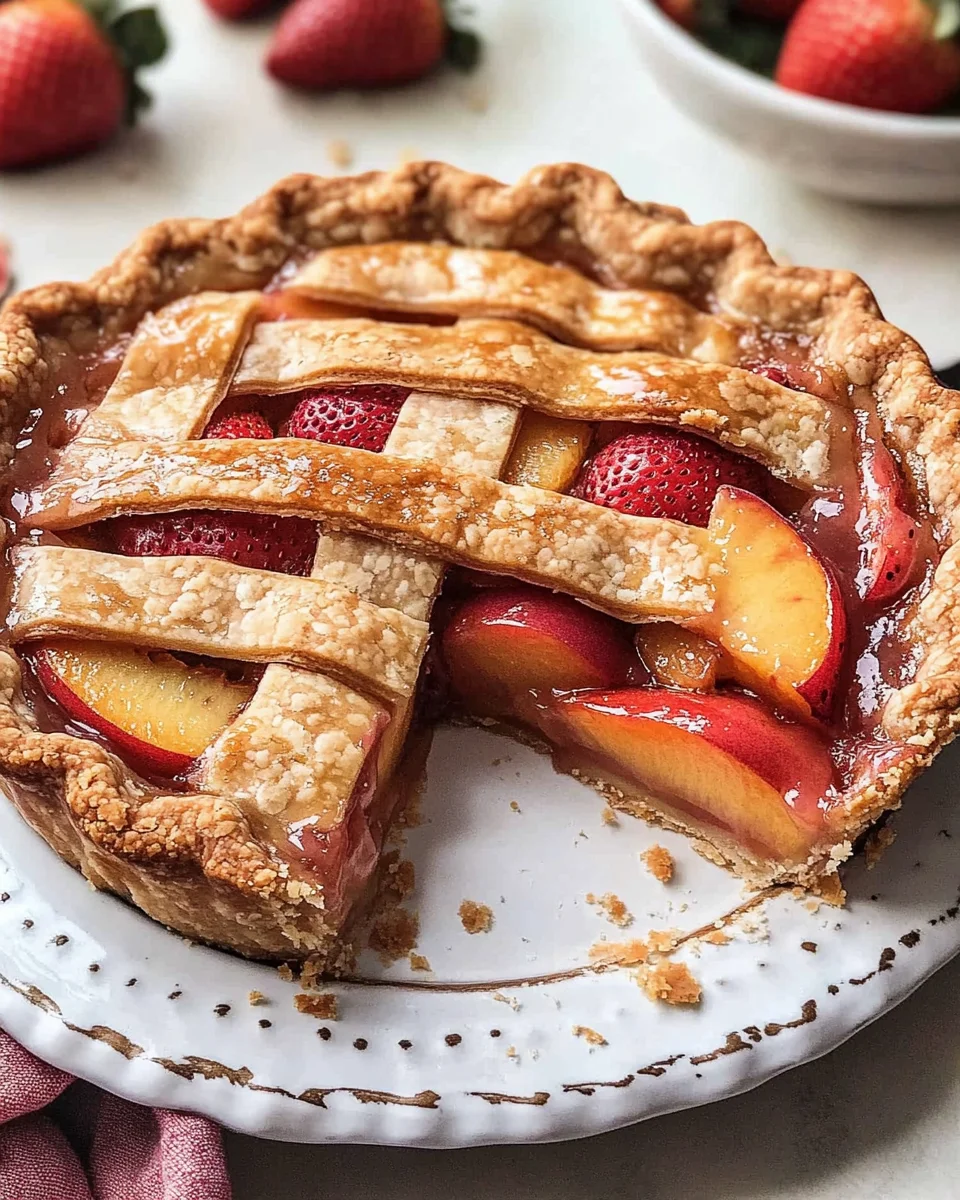 Brown Butter Strawberry Peach Pie