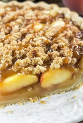 Caramel Crumble Peach Pie
