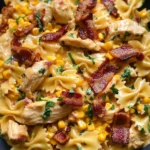 Creamy Chicken and Corn Pasta with Bacon