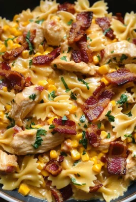 Creamy Chicken and Corn Pasta with Bacon