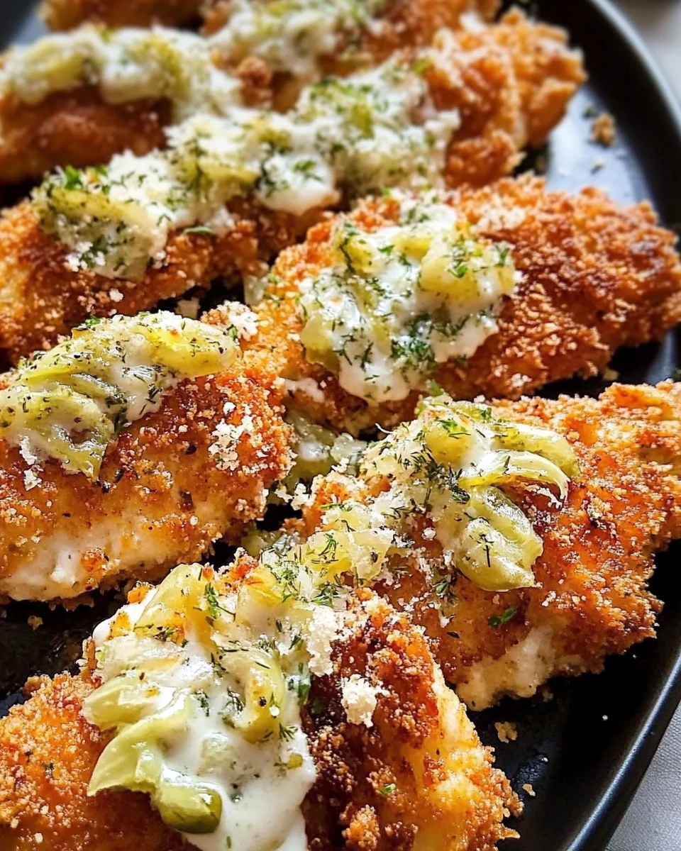 Crispy Dill Pickle Parmesan Chicken