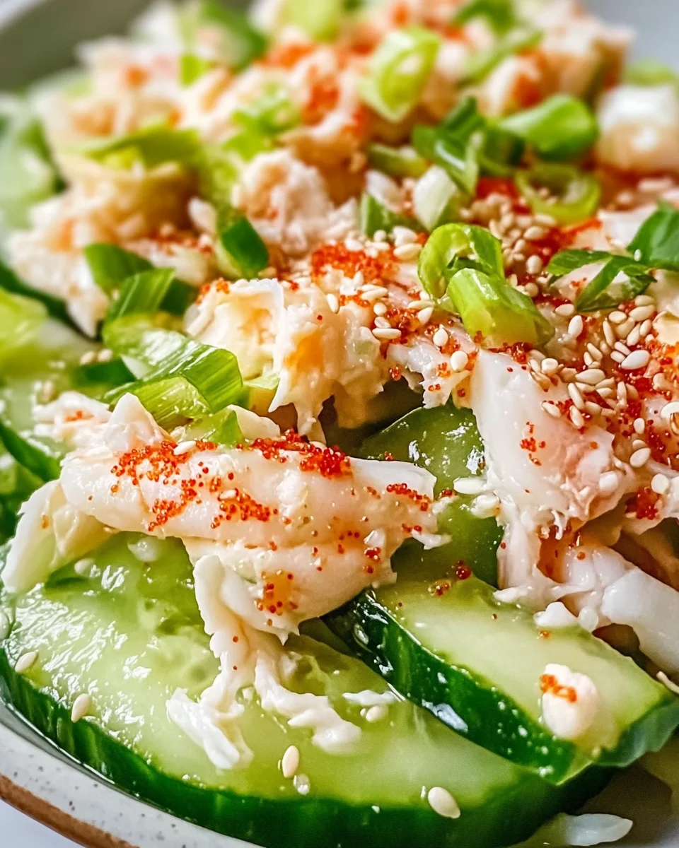 Cucumber Salad with Crab Meat Delight