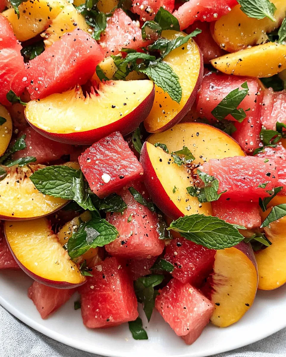 Easy Summer Peach Watermelon Salad