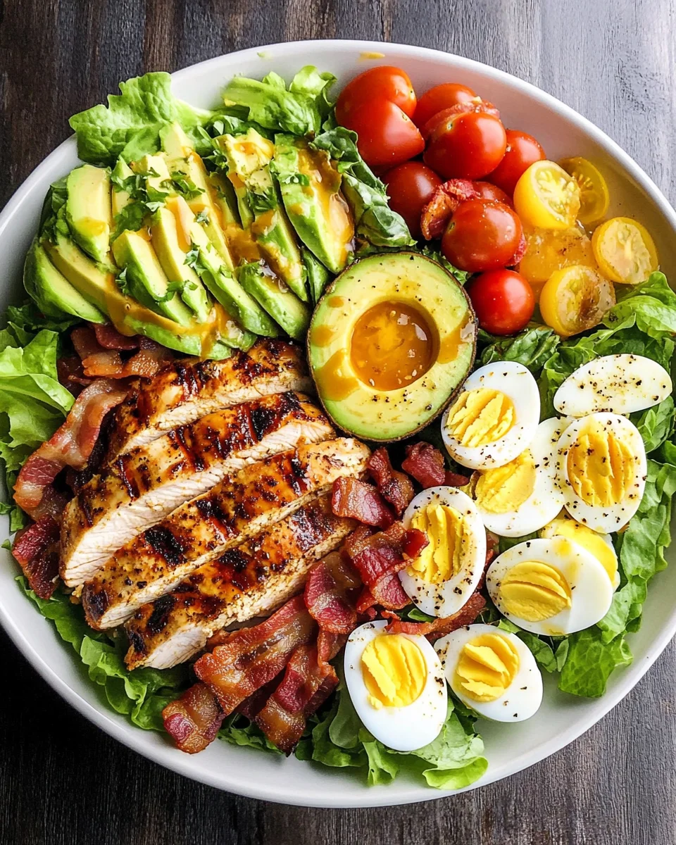 Grilled Chicken Cobb Salad with Honey Dijon {Paleo, Whole30 Option}