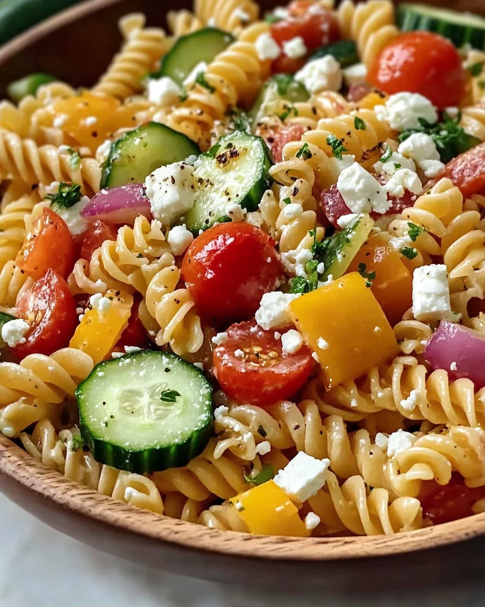 High Protein Greek Pasta Salad