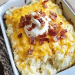 Loaded Cauliflower Casserole with Cheese and Bacon | KETO
