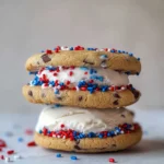 Patriotic ice cream cookie sandwich