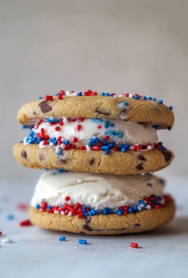 Patriotic ice cream cookie sandwich