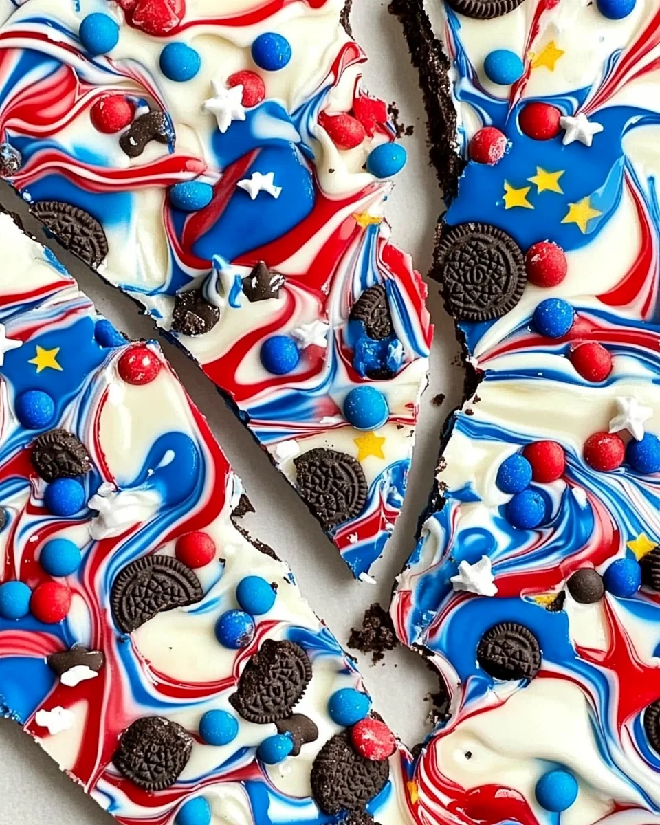 Red White and Blue Bark