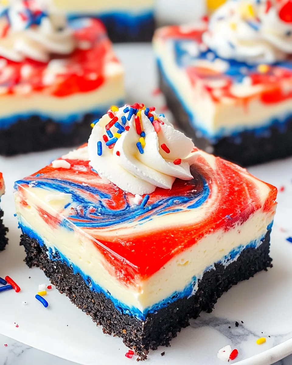 Red White and Blue Cheesecake Bars Recipe