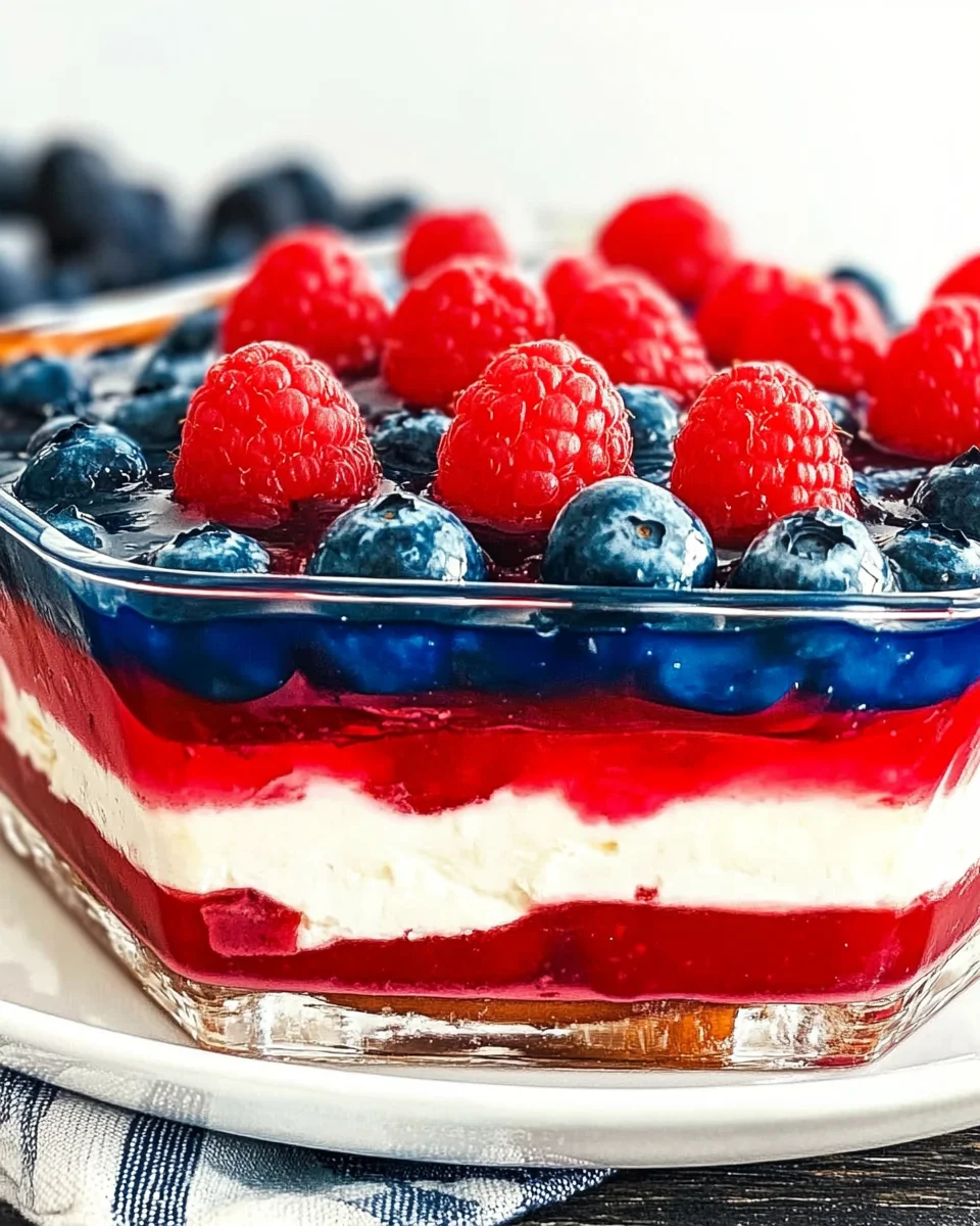 Red White and Blue Pretzel Salad