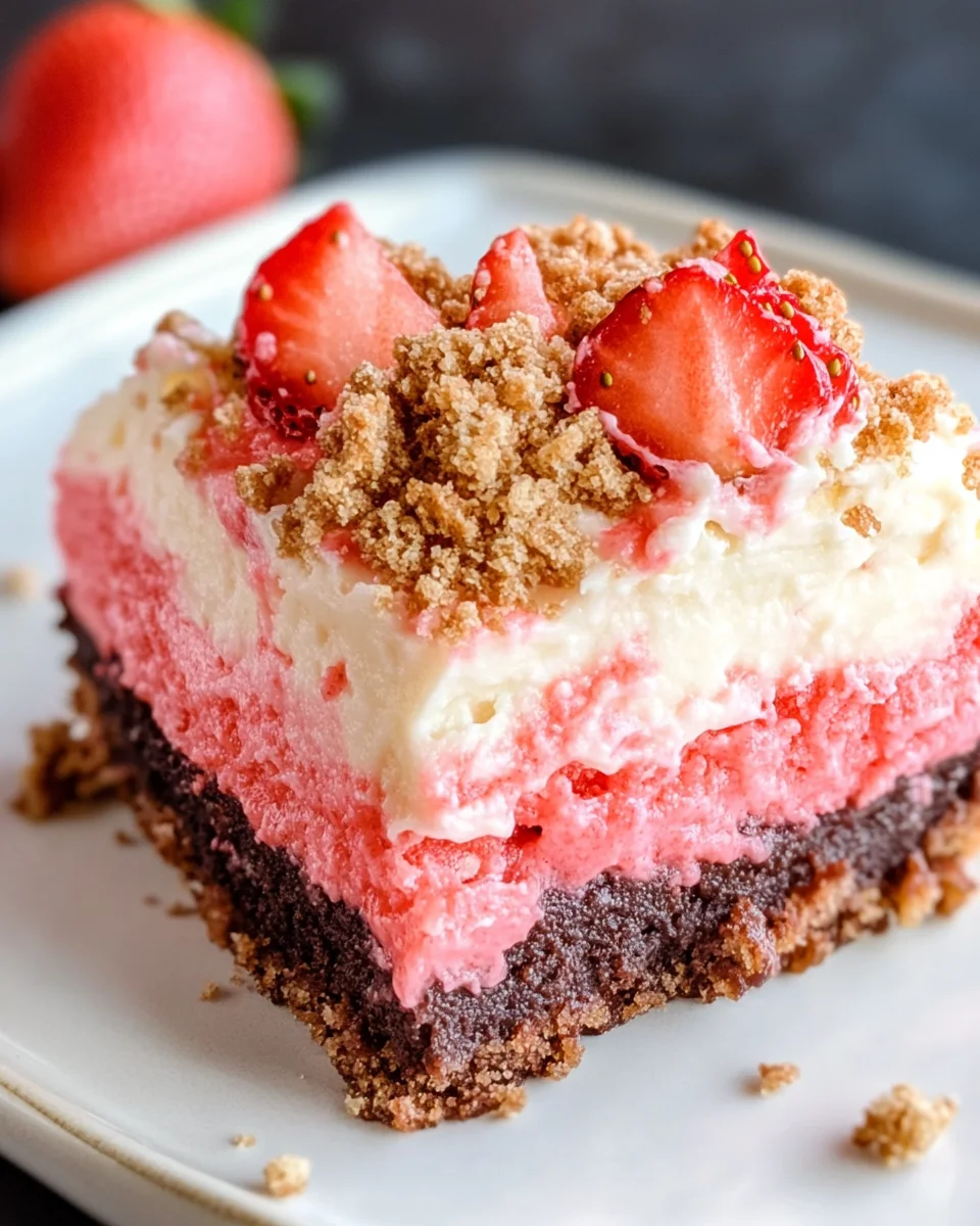 Strawberry Crunch Brownies