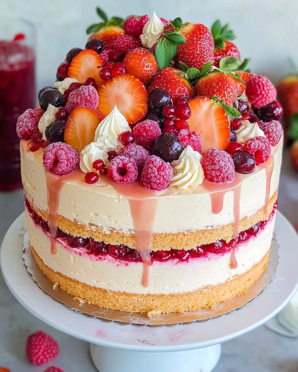 Summer Fruit Sangria Cake Recipe (video)