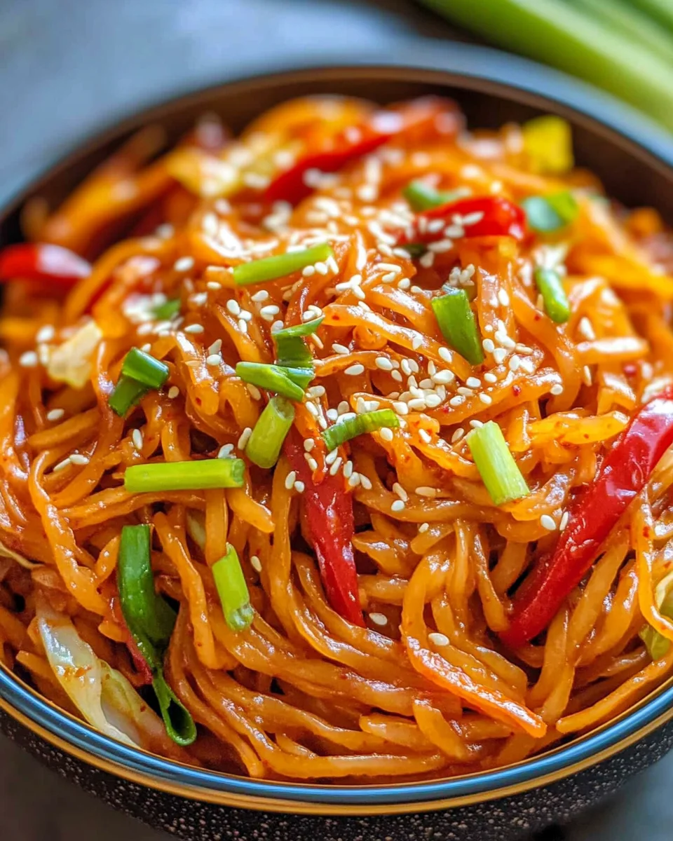 Sweet And Spicy Korean Gochujang Noodles Recipe